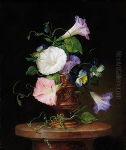 Stiefmutterchen Und Ackerwinde In Einer Dekorativen Vase by Franz Xaver Petter