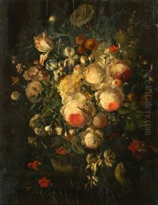 Umkreis Stillleben Mit Blumen, Vogeln, Schmetterling Und Insekten by Franz Xaver Petter