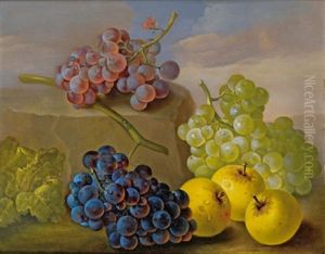 Fruchtestilleben Mit Trauben Und Apfel by Franz Xaver Petter