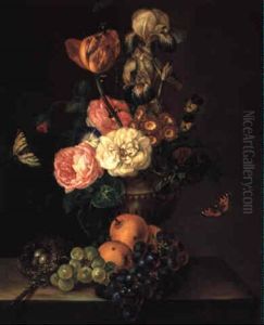 Still Life With Fruit, Flowers, Butterflies And A Bird's Nest