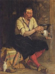 A Soldier Polishing His Breastplate by John Pettie