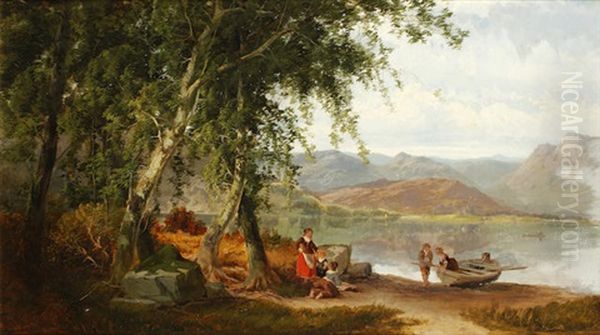 Windemere Looking Towards Langdale Pikes Westmorland - view 1