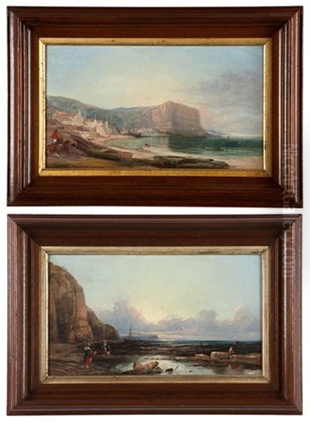 Coastal Fisherman And Coastal Town With Shore (2 Works) - view 1