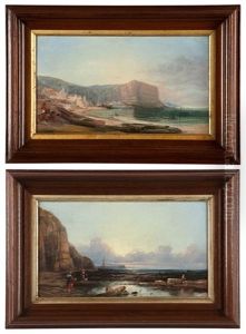 Coastal Fisherman And Coastal Town With Shore (2 Works)