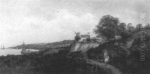 Harbor Landscape With Figure And Ships Harbor Landscape With Figure And Ships