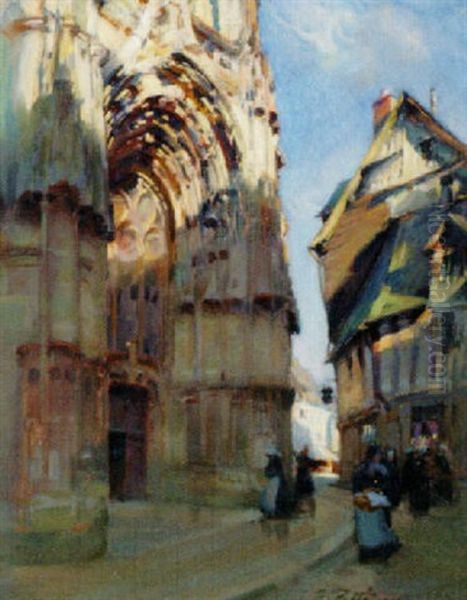 The Sunlit Portal Of A Cathedral - view 1