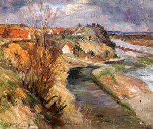 Isarlandschaft Mit Hauser by Rudolf Petuel