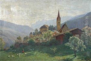 Black Forest Village Landscape by Hermann Petzet