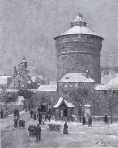 Partie Im Winterlichen Nurnberg by Hermann Petzet