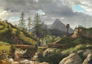 Mountainous Landscape With Large Rocks by Fritz Petzholdt
