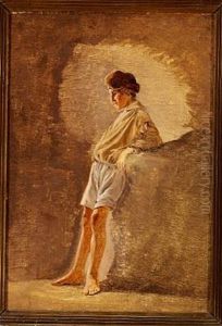 A Young Italian Man Standing. Study by Fritz Petzholdt
