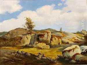 Tysk Bjerglandskab. Parti Fra Harzen by Fritz Petzholdt