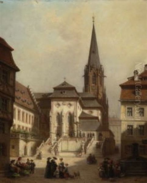 Blick Auf Eine Kirche In Einer Frankischen Stadt - view 1