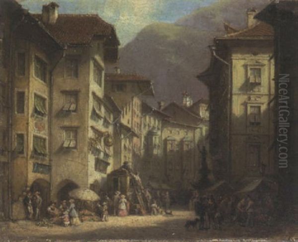 Markttreiben In Einer Altstadtgasse - view 1