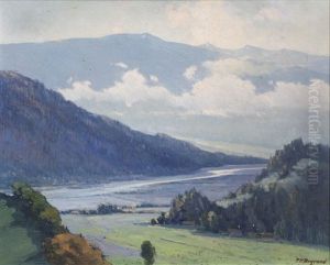 Vallee De La Sarine. Levee De Brume Matinale by Frank Charles Peyraud