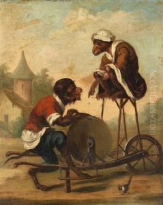 Monkeys Sharpening Knives by Alexis Peyrotte