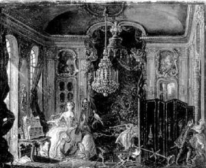 La Jeune Musicienne Dans Un Interieur Rocaille by Alexis Peyrotte