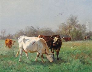 Sommerwiese Mit Weidenden Kuhen by Aymar Pezant