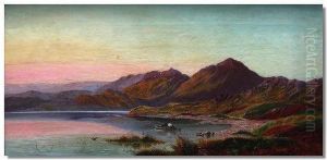 Figures Rowing On A Loch
