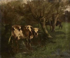 Vaches Sous Un Paysage by Aymar Pezant