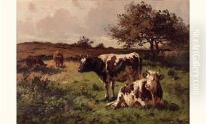 Vaches Au Paturage by Aymar Pezant