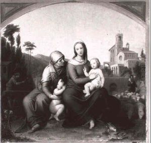 Maria Mit Dem Christkinde Und Elisabeth Mit Johannes, Im Hintergrund Links Joseph, Rechts Zacharias by Carl Georg Pfanschmidt