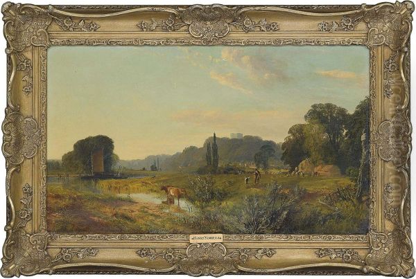 Cattle Watering In A Meadow - view 1