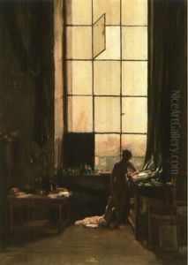 Mein Atelier Mit Akt by Conrad Pfau