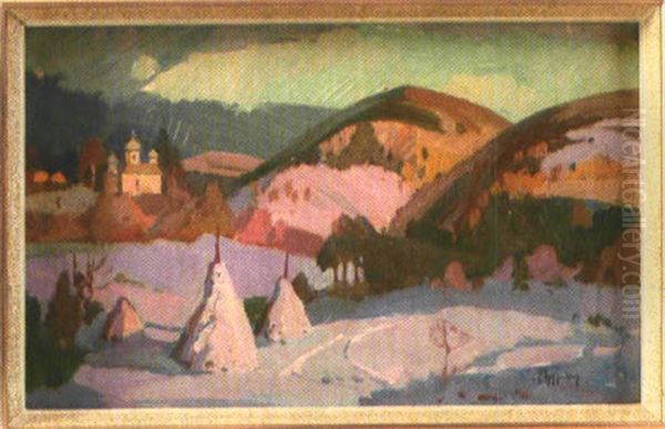 Winterlandschaft Mit Orthodoxer Kirche - view 1