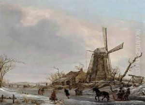Les Joies D'hiver by Francois Joseph Pfeiffer the Younger