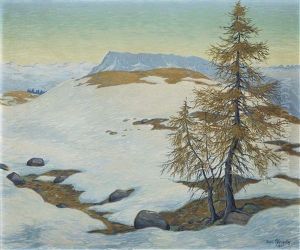 Wintry Mountain Landscape by Karl Pferschy