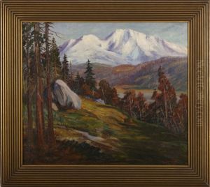 Mountainous Landscape With River by Jean J. Pfister
