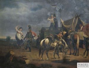 Soldaten Vergnugen Sich An Einem Marketenderzelt by Johann Baptist Pflug