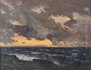 Evening Mood At Cap Arkona Before Rugen by Franz Pflugradt