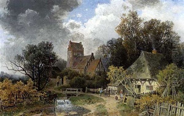Dorf Mit Backsteinkirche - view 1
