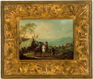 Rastende Reiter Im Feldlager by Johann Georg Pforr