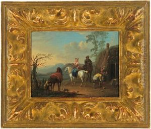 Rastende Reiter Vor Einem Wirtshaus by Johann Georg Pforr