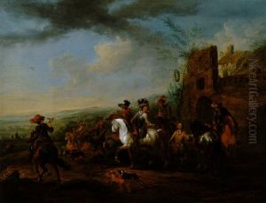 Aufbruch Zur Falkenjagd by Johann Georg Pforr