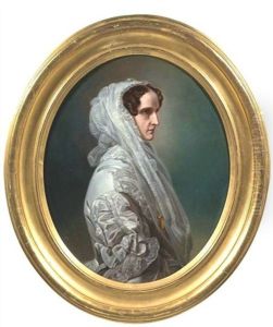 Portrait Der Zarin Alexandra Feodorowna Von Russland, Gemahlin Des Zaren Nikolaus I., Mutter Der Konigin Olga Von Wurttemberg by Minna Pfueller