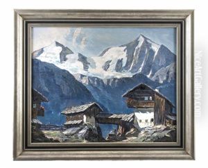 Tiroler Berghof Mit Gletscher by Alois Pfund