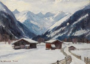 Tiroler Tallandschaft by Alois Pfund