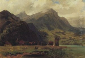 Blick Aus Stansstad, Lopper Und Pilatus by Niklaus von Pfyffer