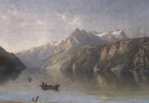 Blick Von Brunnen Auf Vierwaldstattersee Und Urirotstock by Niklaus von Pfyffer
