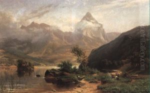 Blick Auf Den Lauerzersee Und Die Beiden Mythen by Niklaus von Pfyffer