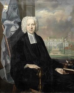 Portrait Of Reverend John Coker (1697-1765) Of Langton, Dorset And Woodcotes, Three-quarter-length, Seated Holding A Bible With Langton House Beyond; And Portrait Of Mrs Elizabeth Coker (1710-1765)