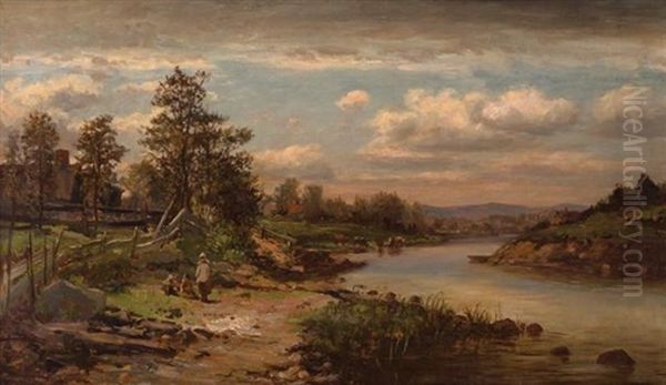 Children Beside A River - view 1