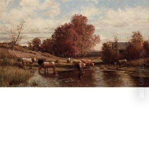 Autumn Landscape With Cattle by William Preston Phelps