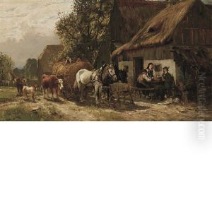 Tavern Scene With Haywagon