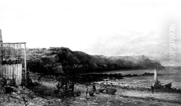 Figures At A Fishing Shack - view 1