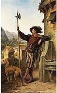 Der Wachter Auf Einer Burg